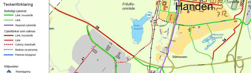 6.6 Västra Jordbro 6.6.1 Förutsättningar Den östligaste delen av projektet ligger inom Haninge kommun. Motortrafikleden förläggs i sträckning för befintlig väg 259 och breddning av vägen sker norrut.