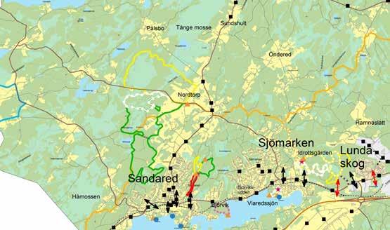 Bussförbindelser Terräng Speciella natur- och kulturvärden Klassning i Grönområdesplan Barriärer De f.d. sommarstugeområdena vid Bosnäs och Funningen är omgivna av stora skogar som i sydväst sträcker sig ända ned till Seglora.