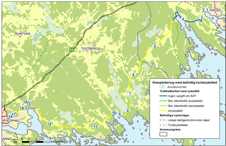 Kompletterande cykelstråk Karta 32 Stråkförslag