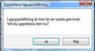 Du bör få en fråga om att uppdatera Matchlistan när du hamnar på sidan
