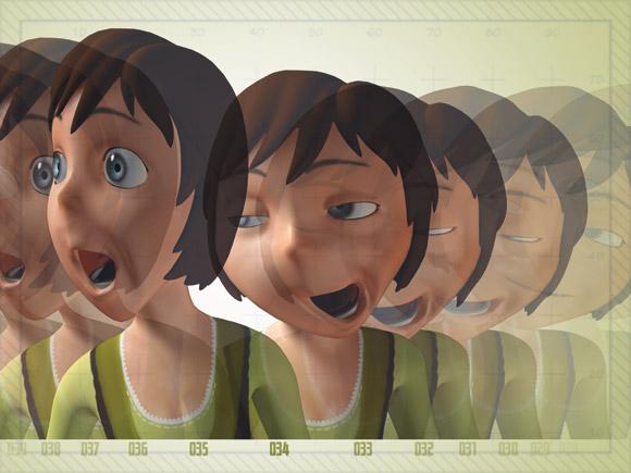 Figur 3 Bild av tecknad karaktär som animationsprinciper är applicerad på. Bild hämtad från: http://www.tdt3d.com/1_6969_0.