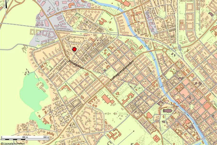 OMRÅDESFÖRUTSÄTTNINGAR OCH FÖRÄNDRINGAR Plandata Geografiskt läge och omfattning samt markägoförhållanden Planområdet omfattar fastigheten Luthagen 9:1, vid korsningen Norrlandsgata Jumkilsgatan,
