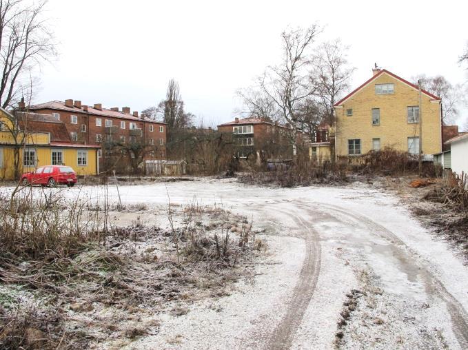 Befintlig bebyggelse inom planområdet Den aktuella fastigheten är i dagsläget helt obebyggd.