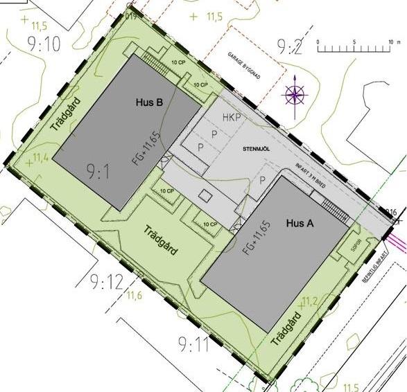 Fastighetsägarna önskar uppföra två mindre flerbostadshus inom fastigheten. Byggherrens förslag omfattar cirka 30 mindre lägenheter.