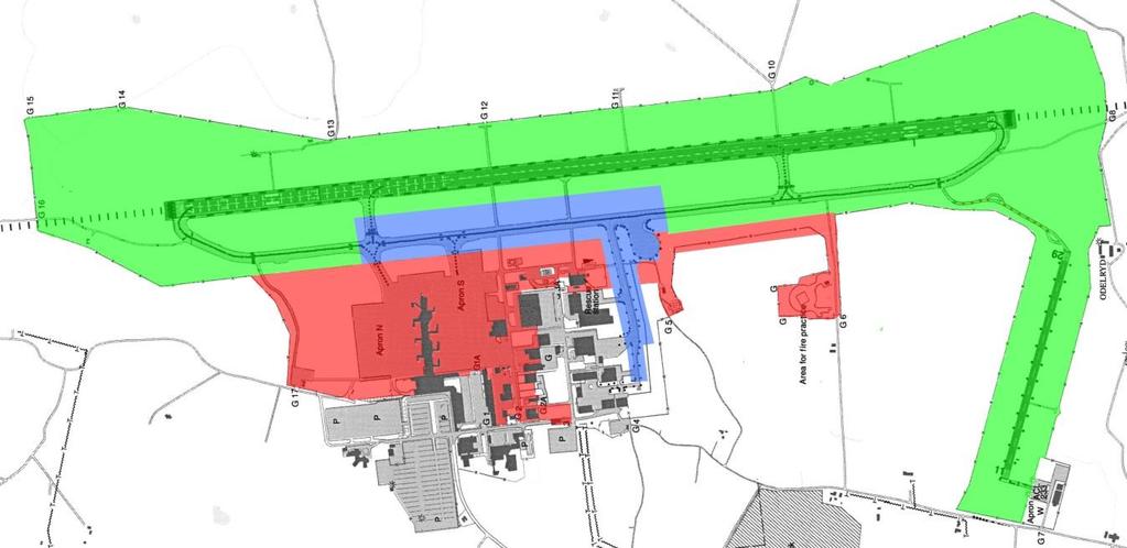 2018-03-16 7(17) 2.2 Körtillstånd Trafikområdena är indelade i tre områden: Körtillstånd A: Fordonet får framföras på rött, blått och grönt trafikområde.