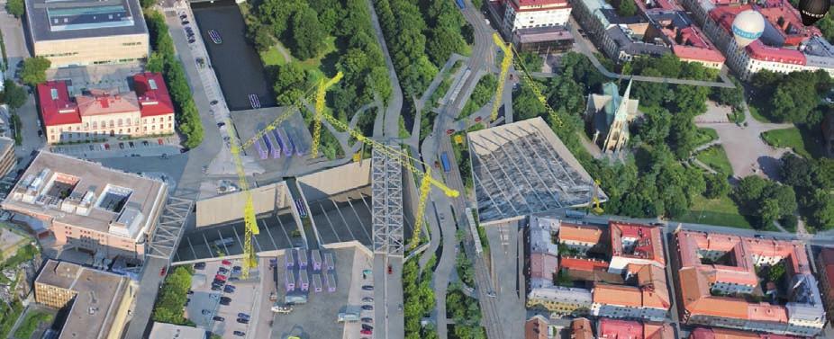 Figur 8.19 Illustration över passage av Rosenlundskanalen ur Trafikverkets Byggbeskrivning Järnvägsplan, Sweco/Ramböll. Figur 8.20 Orienteringsfigur över Norra Stationsrummet.