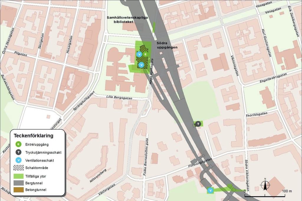 Figur 8.23 Illustration över Station Hagas södra uppgång. Station Haga till Station Korsvägen 8.5.