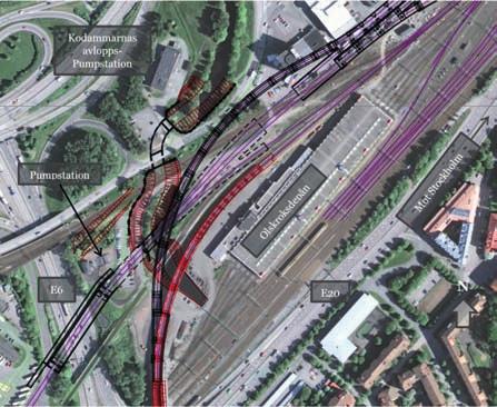 3 Illustration över järnvägsanläggningen vid passage av