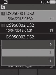 Välj en fil med filterfunktionen 1 När skärmbilden för filval visas trycker du på knappen F2 (FILTER). 2 Tryck på knappen + eller för att välja filtreringsmetod.