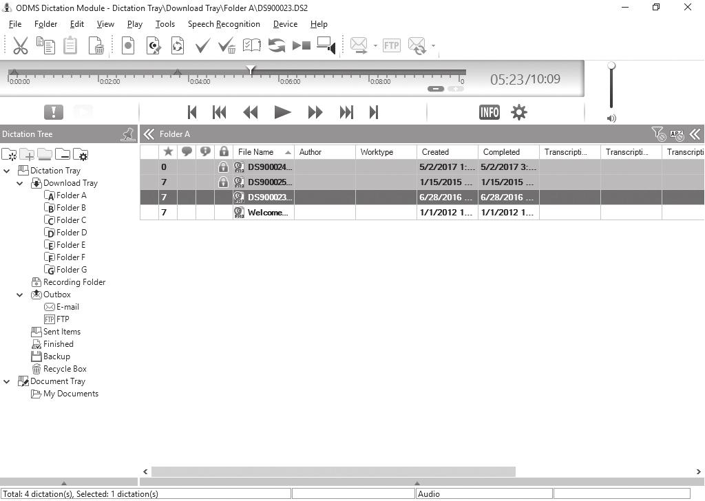 Hantera filer på din dator Olympus Dictation Management System (ODMS) ODMS* ODMS är en fullt utrustad programvara som ger dig en enkel men sofistikerad metod för att hantera dina inspelningar.