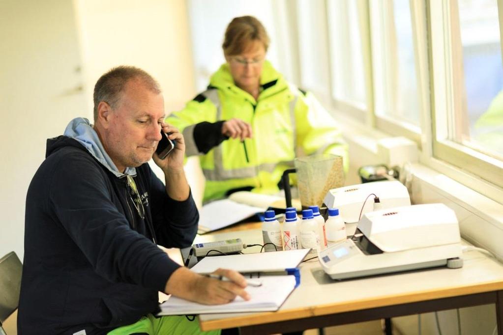 samlingsprov som lämnas till analys fyra gånger per år Analysvärdena för slurryn