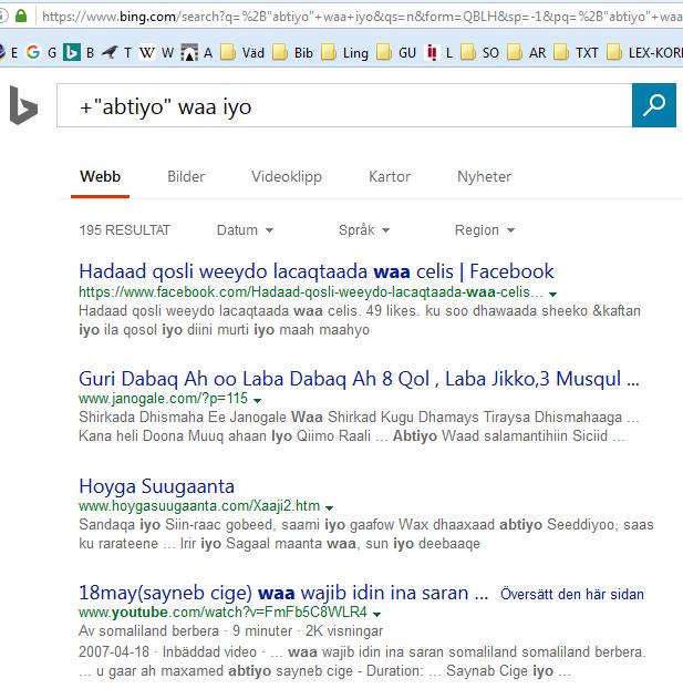 Bing.com Exakt sökning med ankarord Skriv + det sökta ordet waa iyo waa