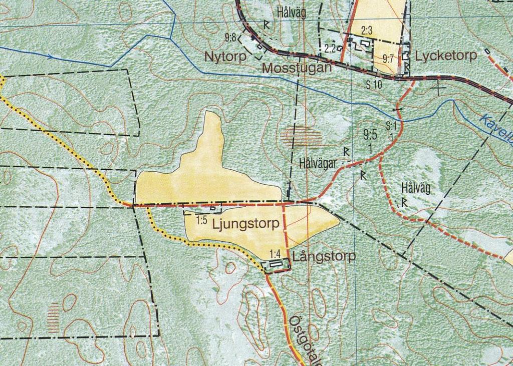 72 och 73 LÅNGSTORP UNDER HADELÖF Läge LÅNGSTORP: (72) LILLA LÅNGSTORP: (73) X 646358, Y 145758. (RT90) N 646140, E 50480. (SWEREF 99 TM) N 58,29363 o, E 15,08210 o.