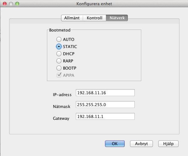 Ställa in IP-adress, nätmask och gateway med BRAdmin Light Klicka på [Bibliotek] - 1 [Skrivare] - [Brother] - [P-touch Utilities] - [BRAdmin Light.jar].