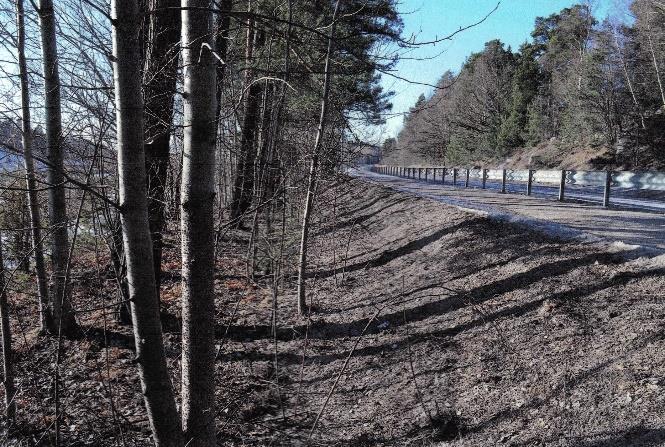 Landsvägen följer gränsen mellan Syltas inägor och utmark. Vid krokarna vid nuvarande Urfjäll ses Gripens backe alldeles till höger om soldattorpet.