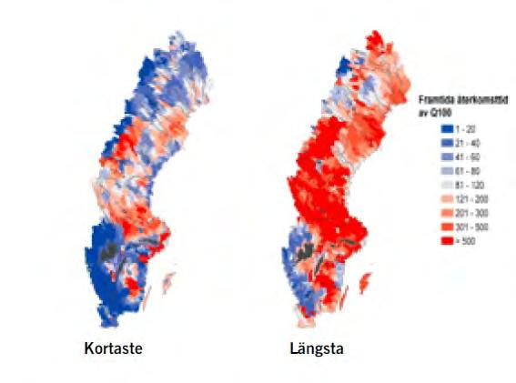 Höga flöden blir vanligare i den västra delen av länet och högre extremflöden förväntas.
