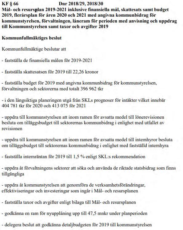 Detaljbudget 2019 & Mål- och