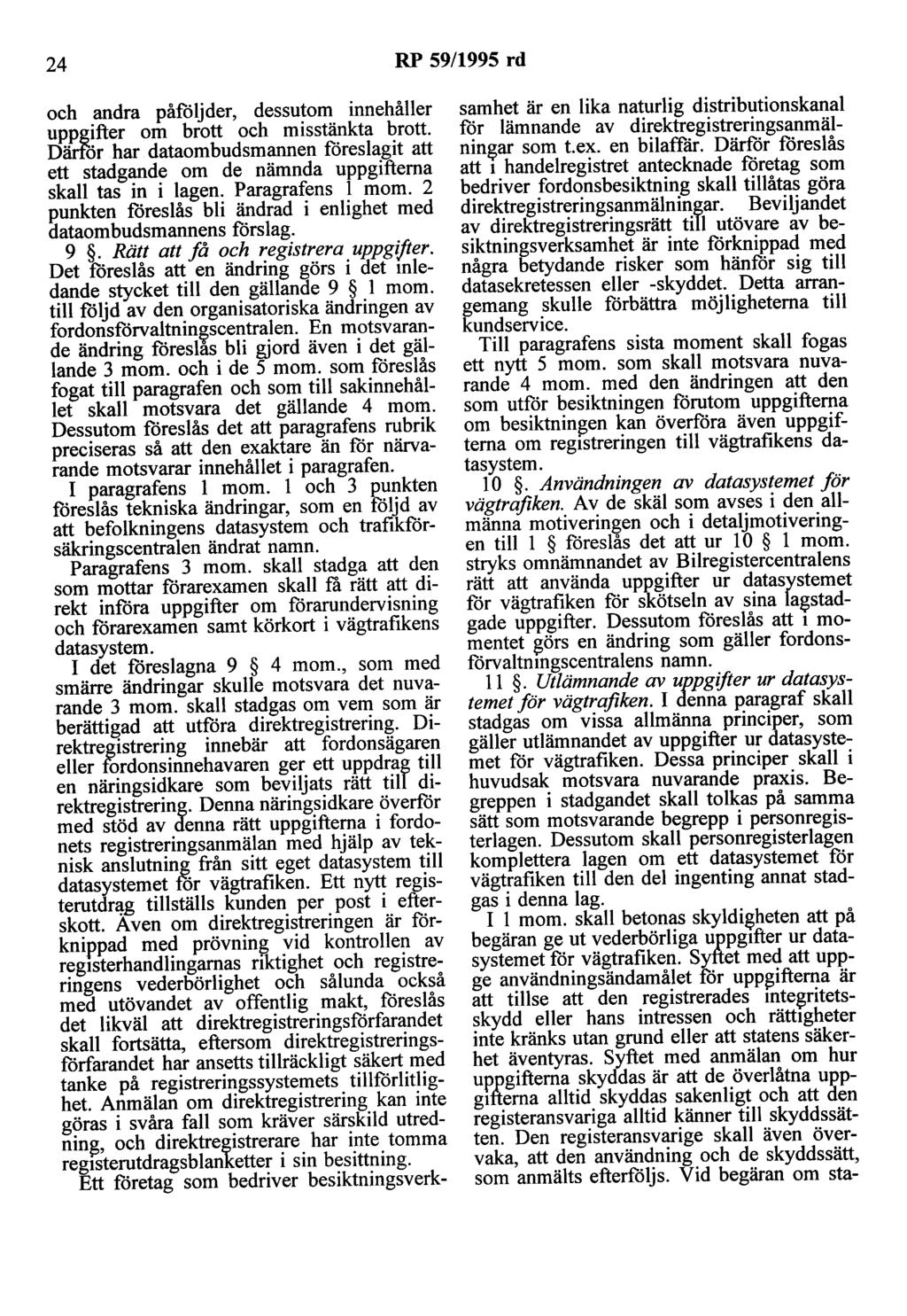 24 RP 59/1995 rd och andra påföljder, dessutom innehåller uppgifter om brott och misstänkta brott.