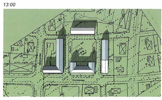 skuggstudie över Östra Torget.