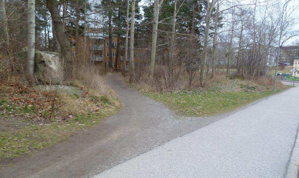 Figur 2. Vy över planområdet sett från Malmövägen mot sydost.