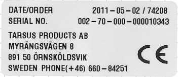 4.3 Etiketter på produkten Fysio II