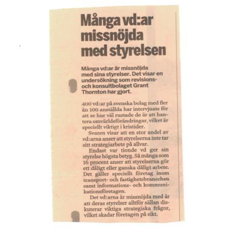 Strategisk planering Hur många av de tillfrågade Vd:arna tyckte att de