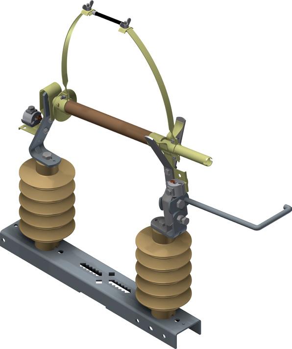 06 355 81 L33G-20 Frånskiljarsäkring 24 kv med patronrör, anslutningsklämmor för 6-35 mm 2 Cu I 16-99 mm 2 AI. Jordningspinne och fästelement.