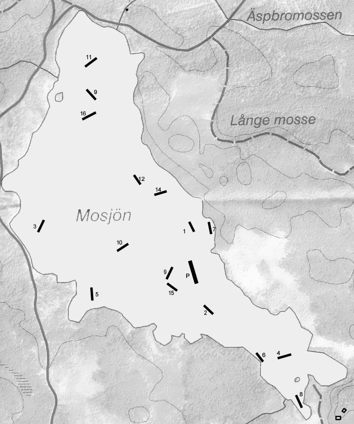 Nätläggningskarta 1:94 Tabell 15. Fångst och djupzonsplacering för varje enskilt bottennät.