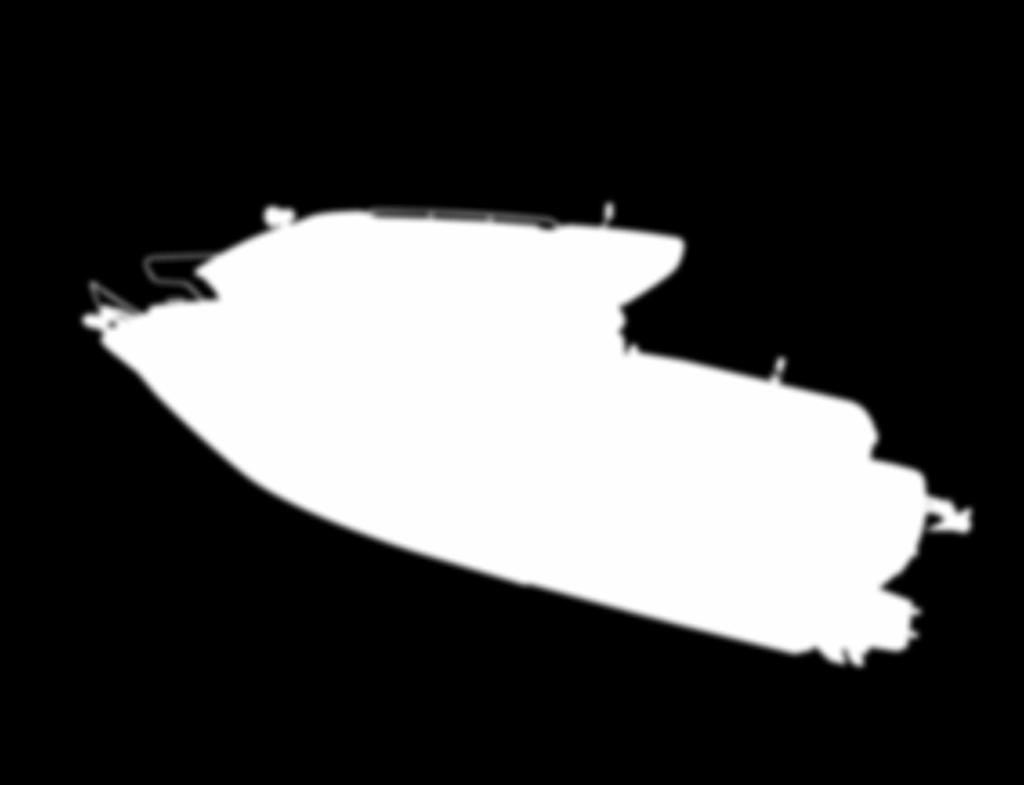 STING 730 FAST TRACK TEKNISK DATA Längd: 732 cm m/badplattform Bredd: 258 cm Vikt: 1660 kg utan motor Bränsletank: 195 liter