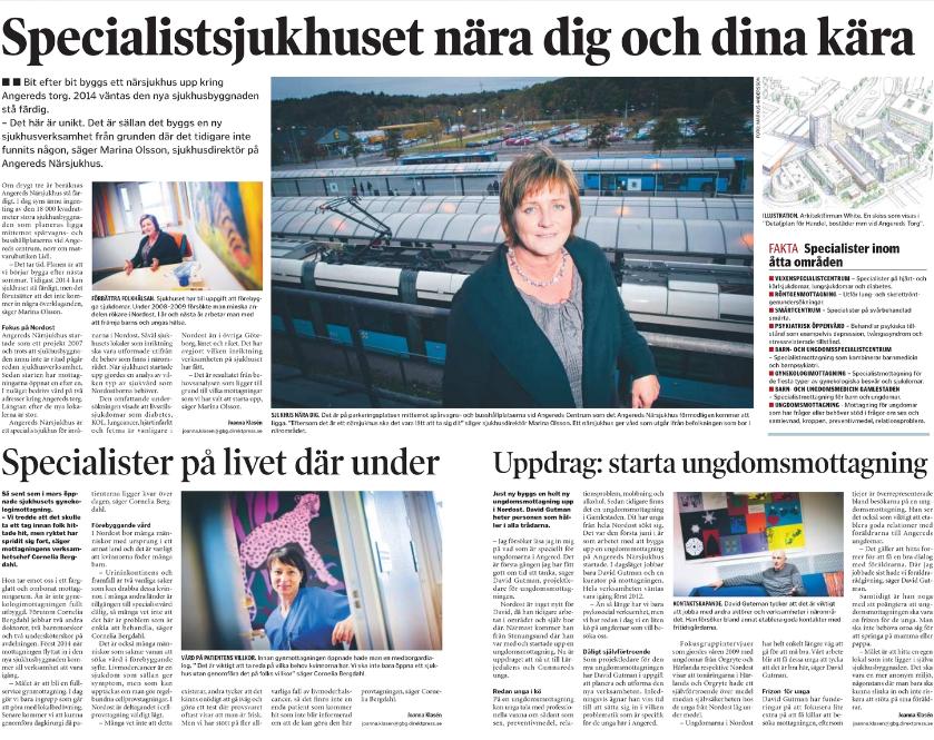 Tidningen Nordost Genomslag: Uppslag + förstasida i Tidningen Nordost.