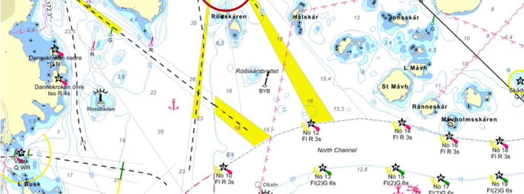 6 m kommer utsläppet att stiga till ytvattnet och lagra in sig i eller strax under ytan, på 0-5 m djup. Sker utsläppet genom en 200 m lång diffusor med 30 öppningar á 0.