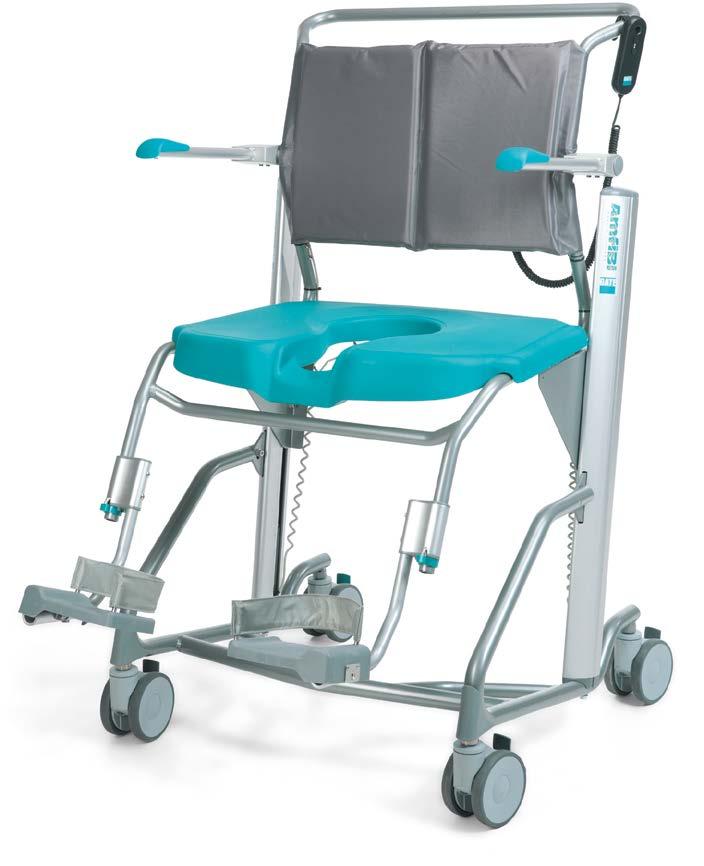 Amfibi XL Amfibi XL är framtagen för större och tyngre patienter och har därför extra plats och styrka samt elmanövrerad höjning och sänkning. Den maximala brukarvikten ligger på hela 250 kg.
