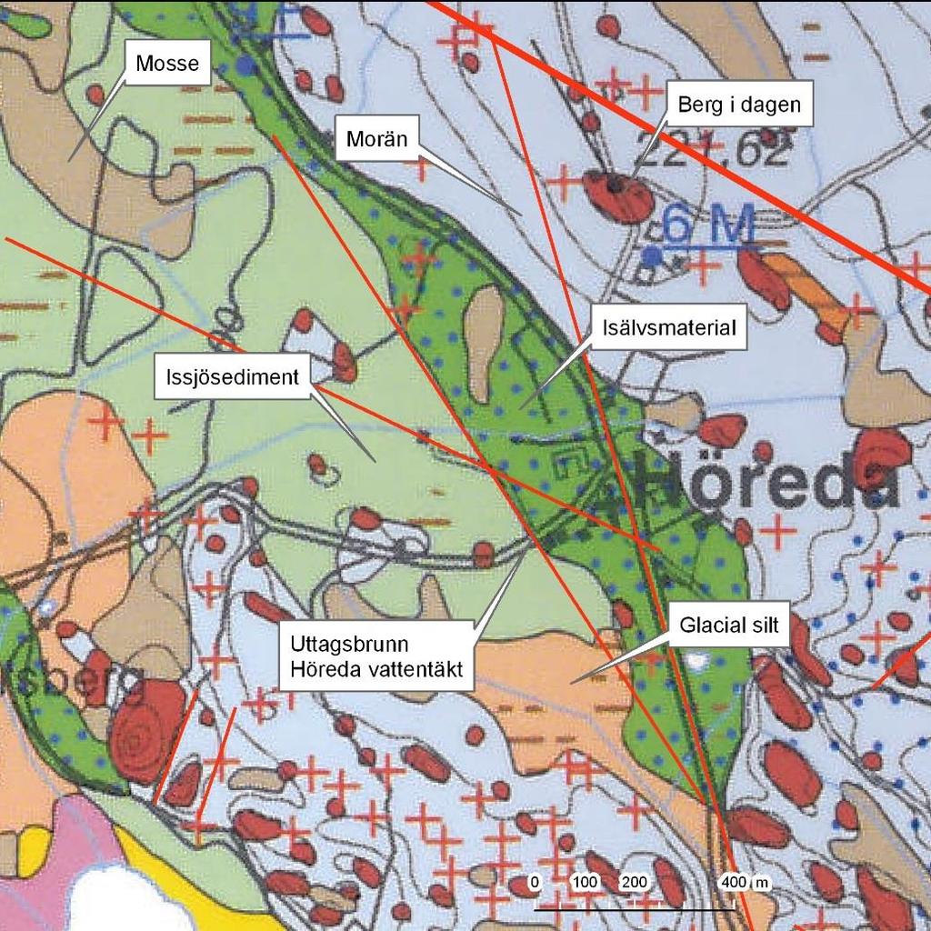 båda tillhör det s.k. Eksjöfältet, ett av Smålands största stråk av isälvsavlagringar. Berggrunden i Höreda utgörs av gnejsiga graniter.
