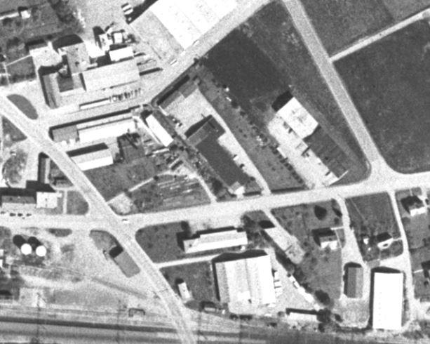Kv. Hyvlaren, Vårgårda kommun Översiktlig miljöteknisk undersökning Rapport 180107 Figur 6. Ortofoto från 1960-talet (Lantmäteriet, historiska ortofoton).