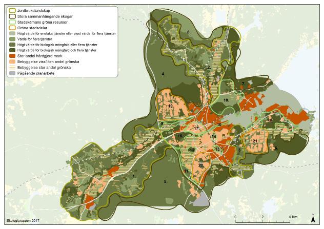 Jordbrukslandskap 1. Valbo jordbrukslandskap 2. Jordbrukslandskapet från Norra Åbyggeby till Testeboåns delta 3. Järvsta jordbrukslandskap Skogslandskap 4.