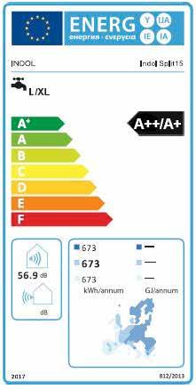 INOL SPLIT 5 U KOMMISSIONNS LGR ÖRORNING nr 803 a) Leverantör: Indol b) Modell: Indol Split 5 c) elastningsprofil: L/XL d) nergieffektivitetsklass: / e) nergieffektivitet vid vattenuppvärmning: