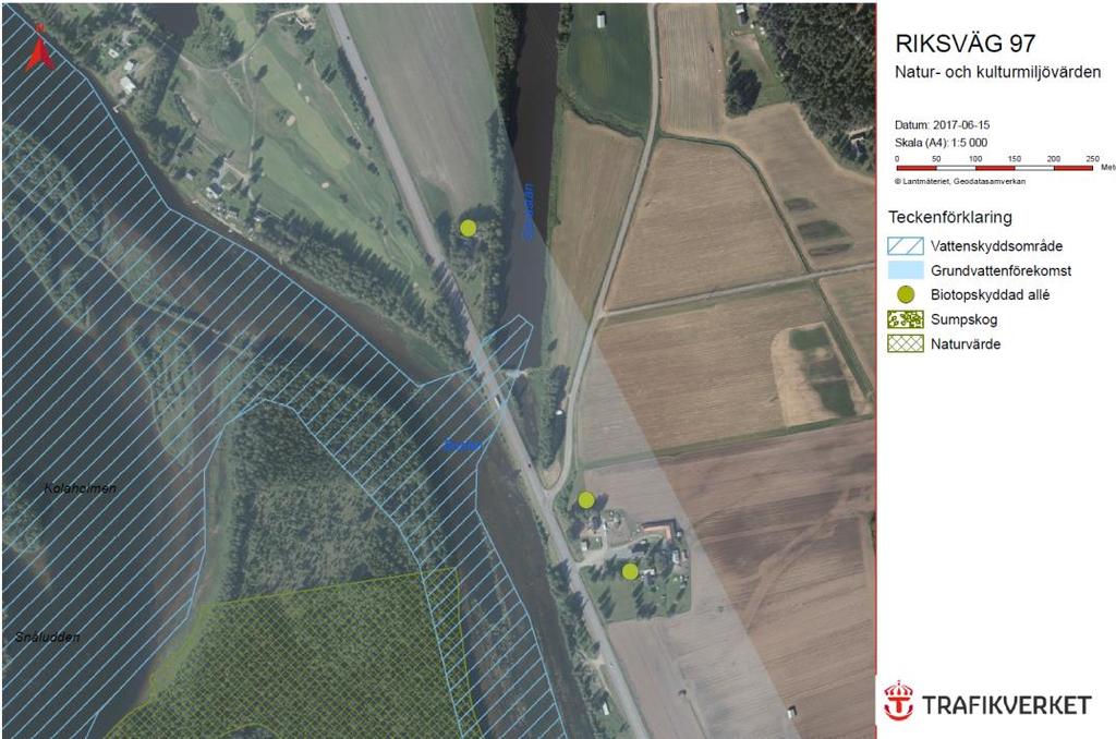 Inga Natura 2000-områden, riksintressen för natur-/kulturmiljön eller naturreservat berörs. Inga kända forn- eller kulturlämningar finns i anslutning till området för planerad vattenverksamhet.