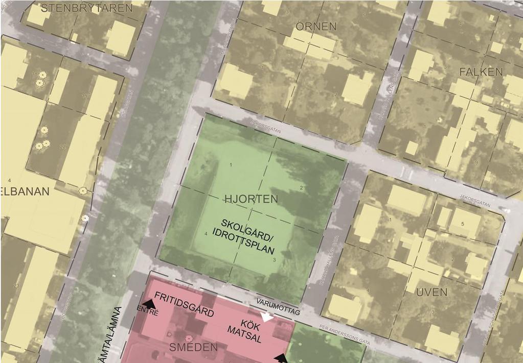 Ny högstadieskola Bedömningskriterier Topografi påverkan stadssiluett, tillgänglighet Överordnad struktur anpassning till rutnätet Bevara siktlinjer Hänsyn till kyrkan Möjlighet till friyta