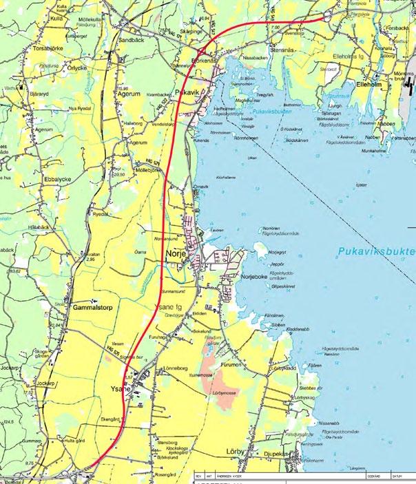 Stensnäs Karlshamn Pukavik Gamla E22 Nya E22 Norje Pukaviksbukten