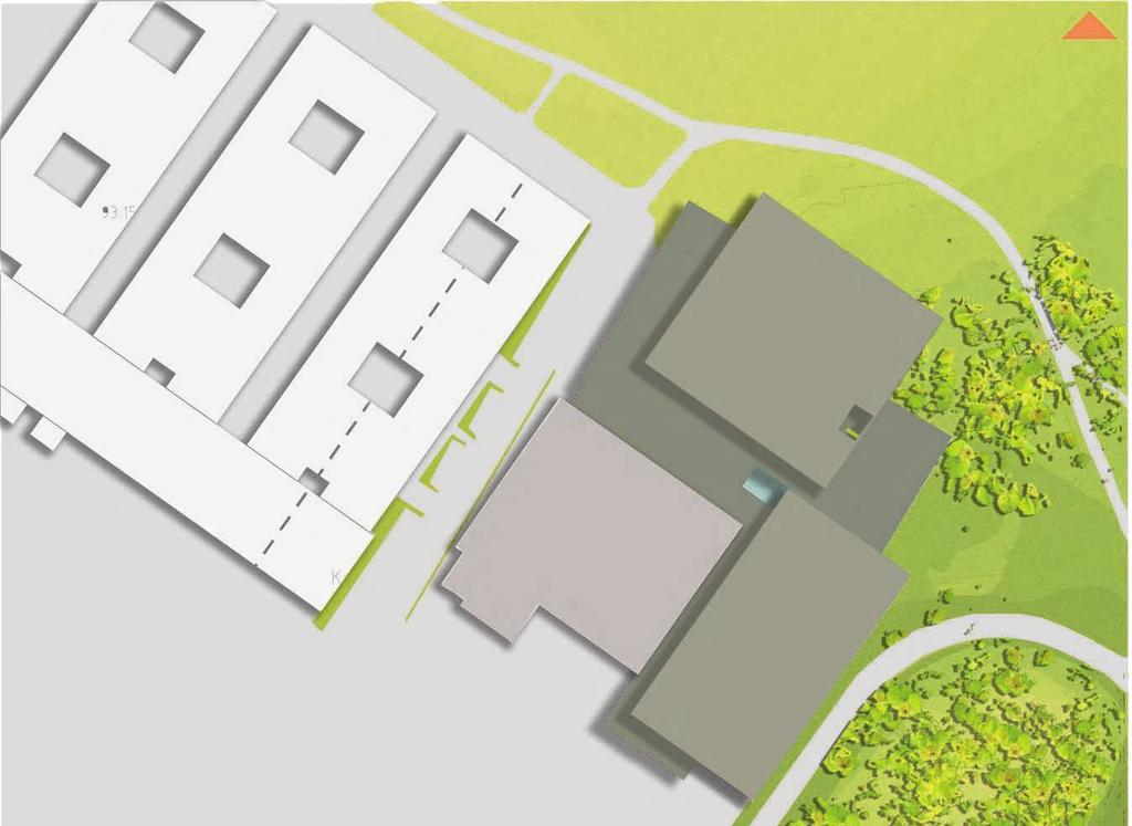 eskrivning TÄVLINGSOMRÅDE +68 Plandisposition och samband Förslaget innebär att anläggningen utformas med tre våningsplan där huvudplanet, entréplanet, ligger på samma nivå som den befintliga