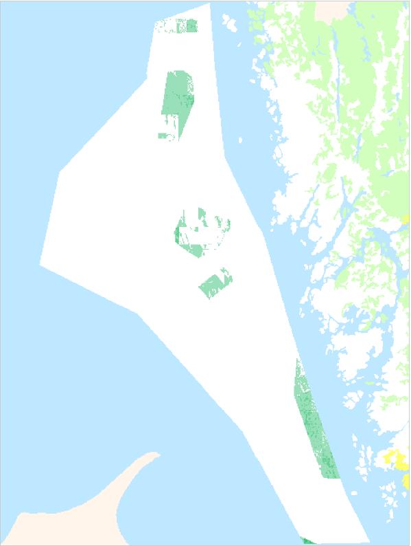 Figur 26 Förändring av den kumulativa miljöeffekten i procent inom havsområdet Skagerrak jämfört med nollalternativet.