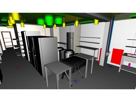 Kapitel 3. Teori. Figur 2. Visualisering underlättar beslutsprocesser (ByggDialog, 2012) Exempel på bild ur BIM-modellen för att visa verksamhet på framtida lokaler, i det här fallet ett kök.