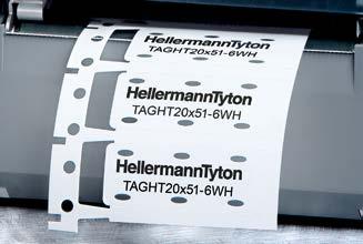 5.1 Märksystem Märkning för kabel och ledning ID-taggar för kablage för termotransfer i "Ladder style" TAGHT - ID-taggar högtemperatur "Ladder style" TAGHT är en flamhämmande ID-tagg i tvärbunden