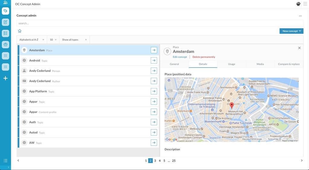 Kontrollera och administrera er metadata Dashboard Concept Admin är ett administrativt verktyg som hjälper dig att hålla er metadata uppdaterad och strukturerad.