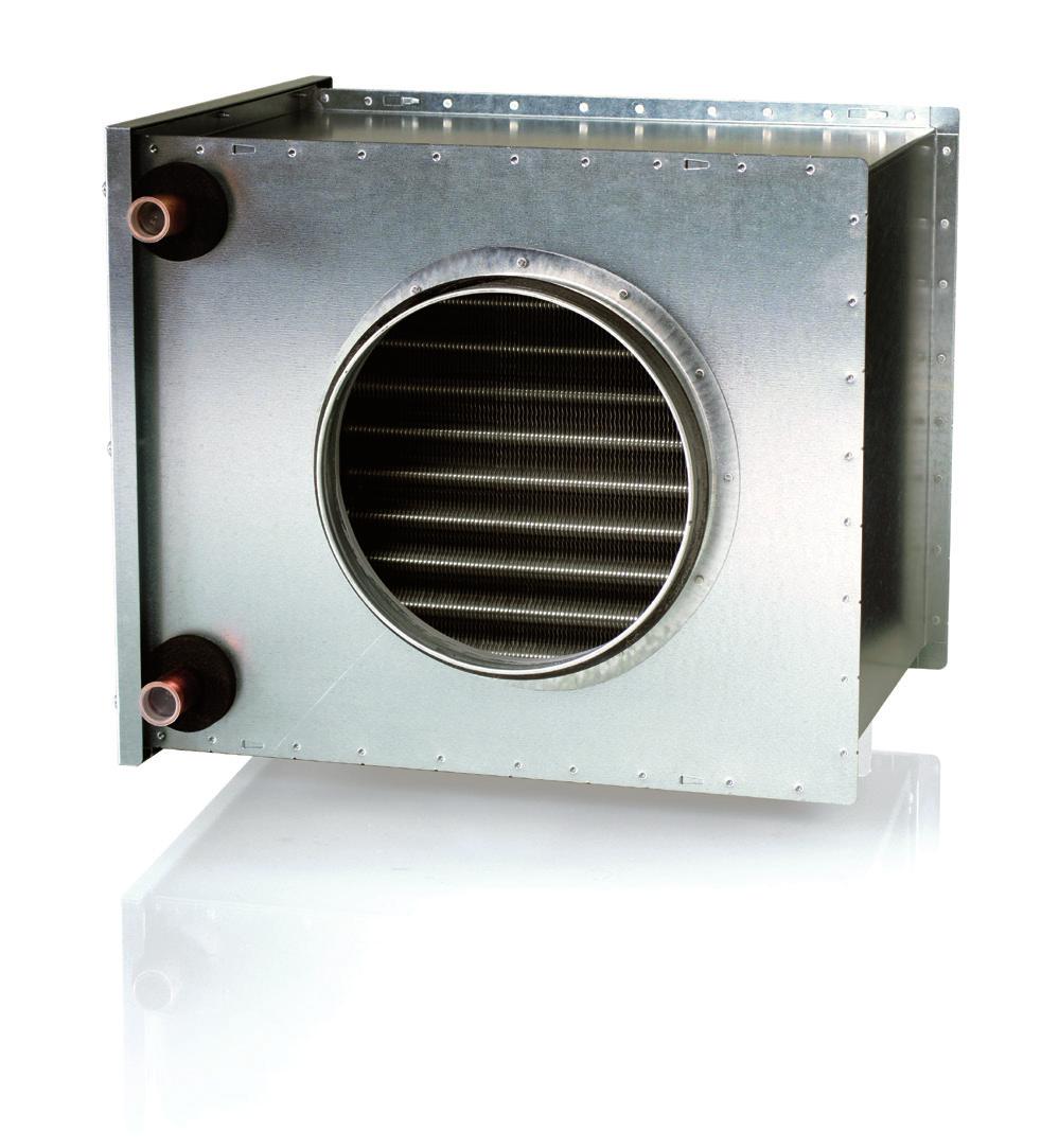 Cirkulära kanalvärmare för värme med cirkulär kanalanslutning har värme som energibärare och används för att värma ventilationsen i ett ventilationssystem.