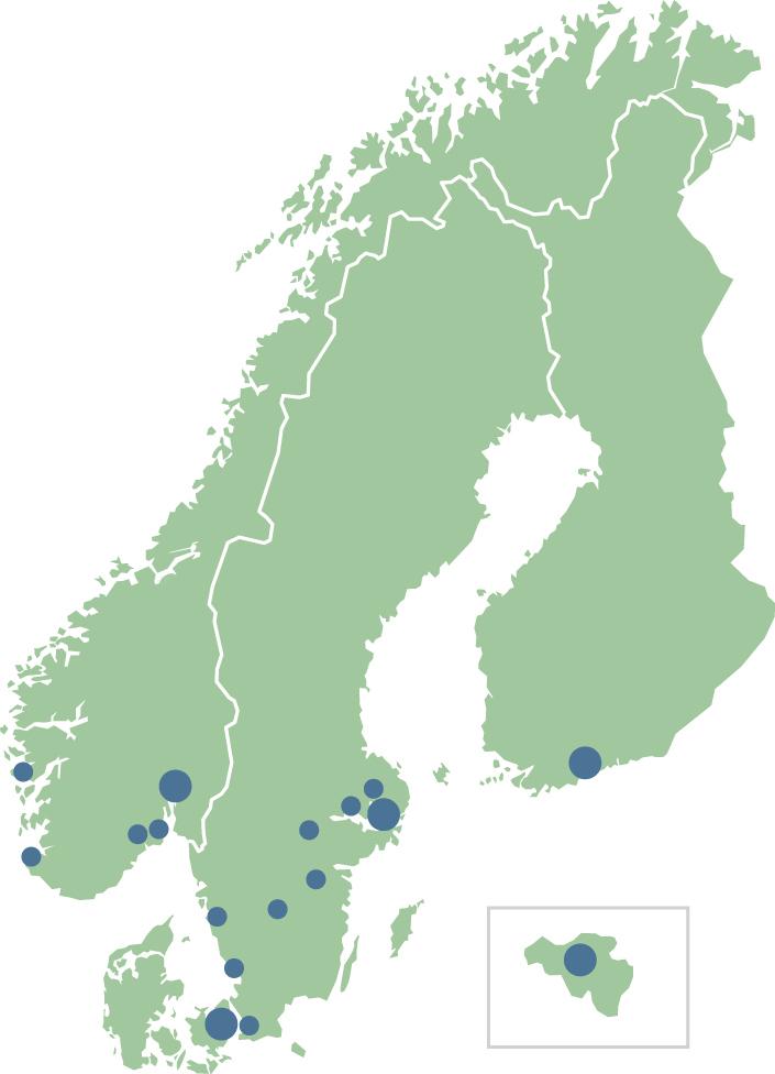 Koncernen Intäkter: 14,7 mdkr 1) Balansomslutning: 12,1 mdkr Antal