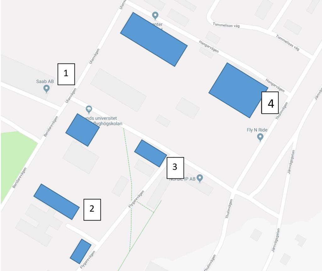 Uppsamlingsplats Om brandlarmet utlöses så beger vi oss omedelbart till en uppsamlingsplats. 1. Uppsamlingsplats för By 34 2. Uppsamlingsplats för Ljunghusen och Vingen 3.