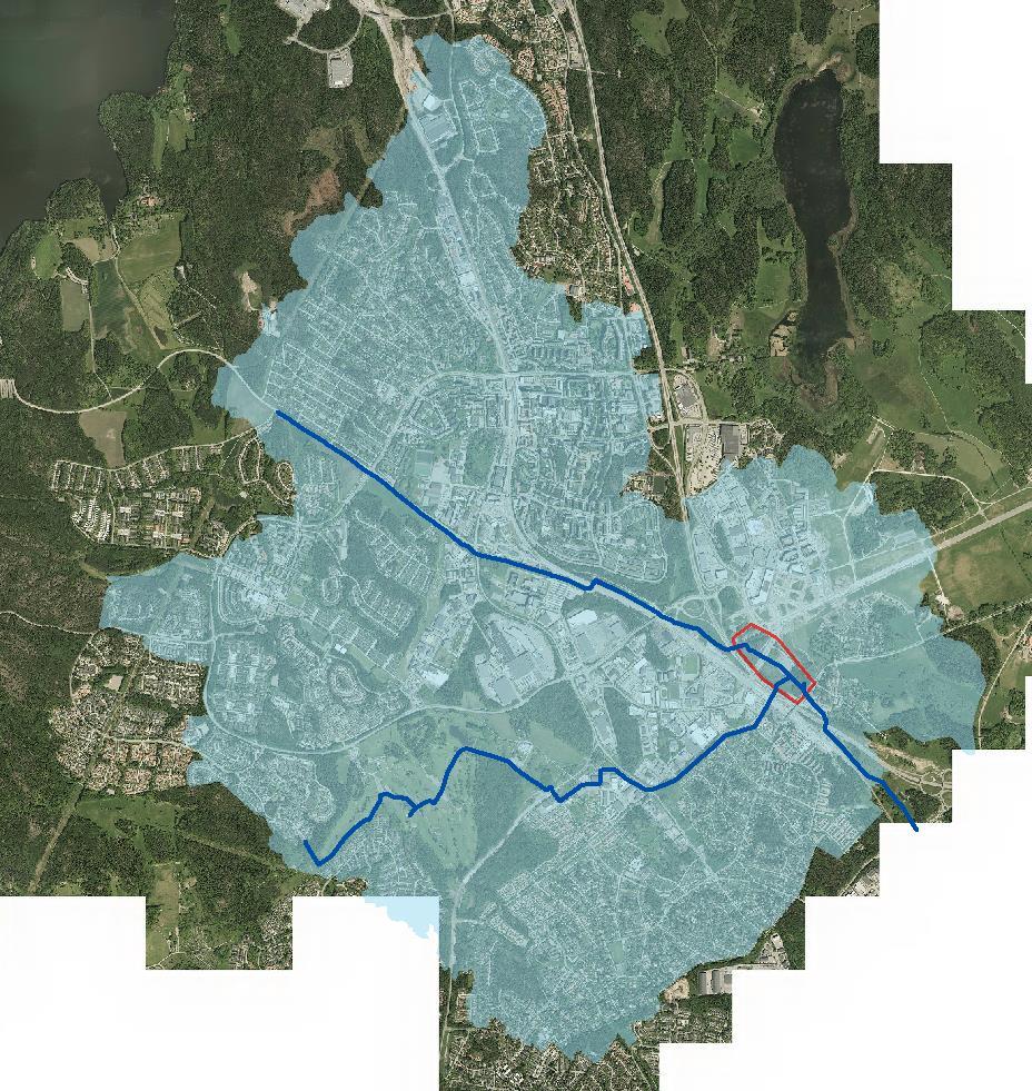 Förutsättningar och metodik Figur 3 Bällstaåns och Veddestabäckens avrinningsområde i Järfälla kommun (transparent