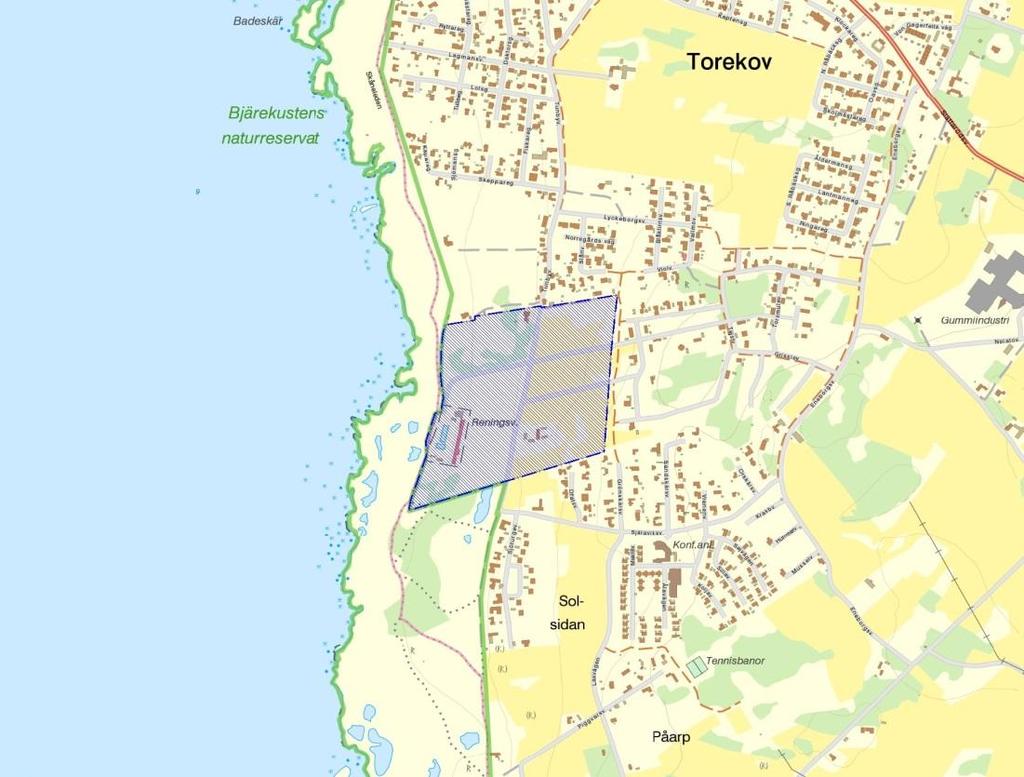 5. Områdesbeskrivning 5.1 Planförutsättningar och bebyggelse Torekov avloppsreningsverk ligger inte inom detaljplanelagt område.