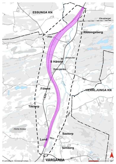Vägplan samrådshandling, val av lokaliseringsalternativ 2017-09-11 Alternativ Öst-Väst, Korridor Lila I ett yttrande som inkom under samrådsunderlaget lämnades ett förslag på ett öst-västligt